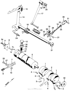 CB350 Gearshift + change pedal + shift drum + shift fork