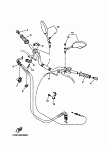 MT07 Steering handle & cable