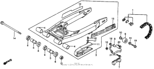 CR80R Swingarm + drive chain 83