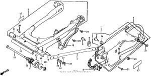 XL100S Xl100s swingarm + chain guard 79-80