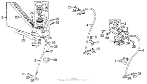 GL1000 Front master cylinder + brake hose