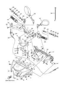 T135FI Steering handle & cable