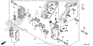 GL1800 (ABS) Передний тормозной суппорт левый
