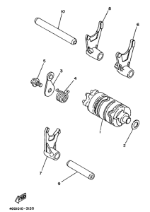 TY250Z Shift cam. fork