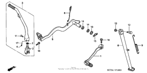 XR400R Pedal + stand + kick starter arm