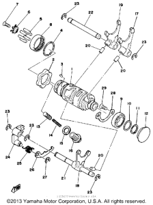 YZ400F Shift cam-fork