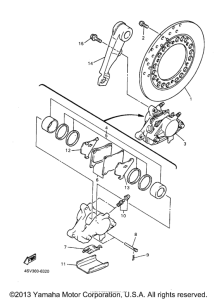 YZF1000RJC Задний суппорт