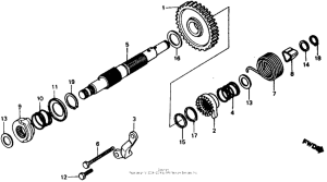 XR500R Kick starter spindle 81-82