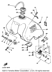 YZ490S Топливный бак