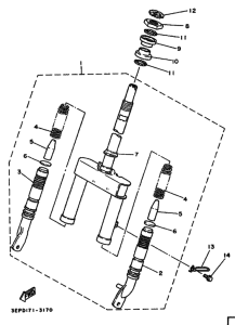 SH50 SH50F Вилка передней оси