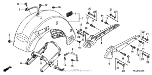 VTX1800S1 Rear fender + grab rail (vtx1800r / s / t)