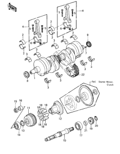KZ550 Crankshaft secondary shaft