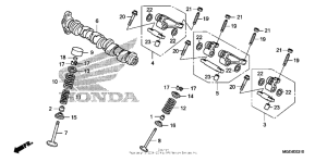 VFR1200F (DCT) Camshaft + valve (rr.)
