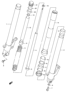 RG125 Передняя вилка