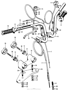 Z50A Handlebar + top bridge + cables