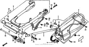 XL185 Swingarm + chain case