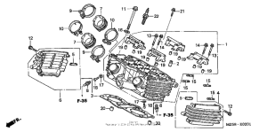 VF750C Задняя головка цилиндров