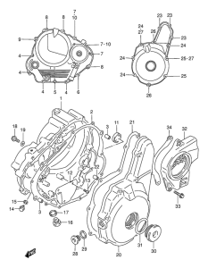 DR250 Crankcase cover ass`y  (v
