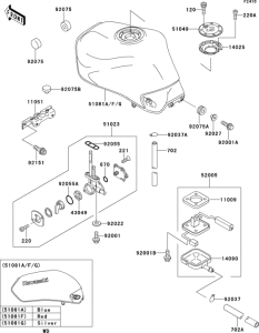 ZR750 Топливный бак