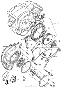 CT200 Left crankcase cover + alternator