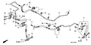 FJS600 Шланги и трубки заднего тормоза
