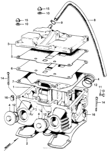 CB350 Cylinder head cover + cam case