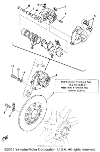 XS500E Front disc brake caliper