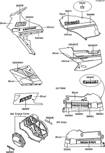 ZX1000 Decals(blue / white)(zx1000-b3)
