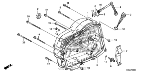 CRF100F Крышка картера правая