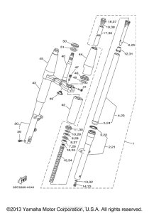 XVS650AT Передняя вилка