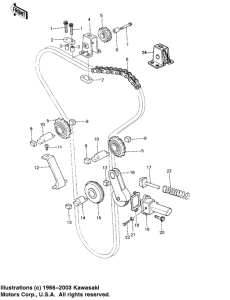 KZ1000 Цепь грм / натяжное устройство