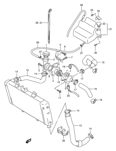 GSF400 Радиатор hose