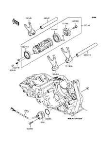 ZX1000 Gear change drum / shift fork