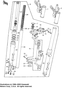 KZ1000 Вилка передней оси