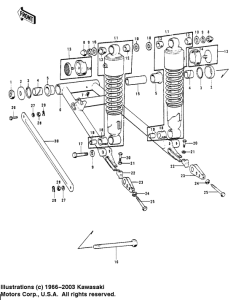 KH400 Swing arm / shock absorbers