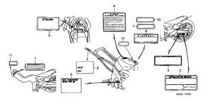 NSR125R Лейбл предостережения