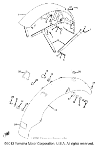 RD250B Крыло переднее и задние