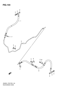 AN400 Задние тормозные трубки