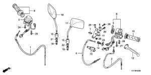 CBF150 Handle lever / switch / cable