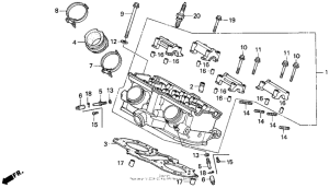 VFR750F Задняя головка цилиндров
