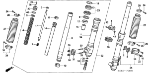 XR250R Вилка передней оси