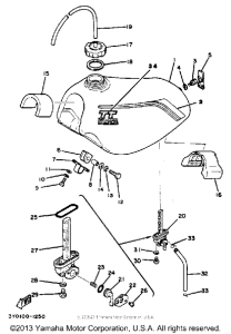 TT250J Топливный бак