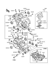 KX125 Картер двигателя