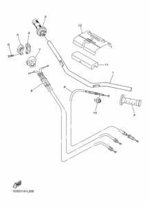 WR450F Рулевой рычаг и кабель