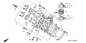 VTR1000SP Передняя головка цилиндров