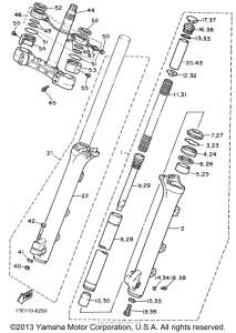 XV1100FC Передняя вилка