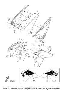WR250R Боковые обтекатели