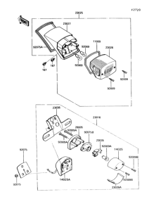 VN750 Задний фонарь