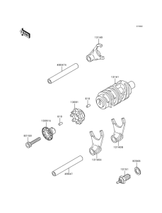 KLX300R Валы и вилки переключения передач