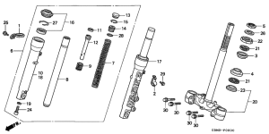 SFX50 Front fork / steering stem